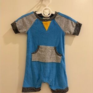 Niki Misty’s, 3M, Terry Bodysuit Cozy Blue and Gray Baby Bodysuit